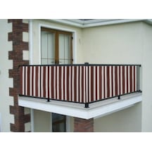 Ceylan Home Balkon Demiri Perdesi Kuş Gözü Kahve Rengi Çizgili