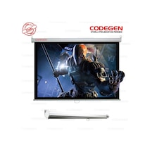 Codegen Ax-24 240x200cm Siyah Fonlu Storlu Kilitleme Mekanizmalı Projeksiyon Perdesi, Beyaz
