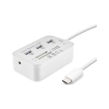Type-c Hub 3 Usb3.0 + Ms + Sd + M2 + Tf 20cm Beyaz Hdx7029
