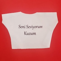 Büro Ev Ofis Oyuncak Hediyesi İçin Kumaş Seni Seviyorum Kuzum Yazılı Tişört Diğer