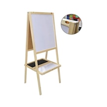 Panda 35x50 Ahşap Ayaklı Çatı Tipi Sepetli Yazı Tahtası Beyaz-siyah Pan299
