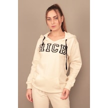 Rich Kadın Baskılı Kapüşonlu Sweatshirt Çok Renkli