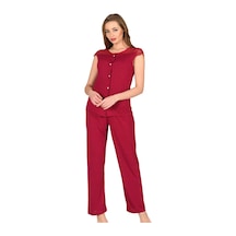 Sistina Bordo - 996 - Penye Pijama Takımı - 1632 - - Edntrend - Beden S/m