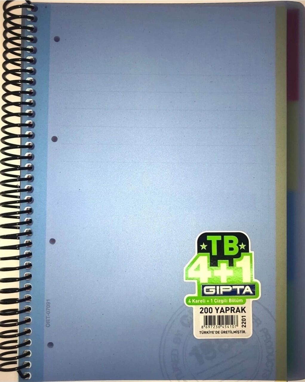 Tb Spiral Seperatörlü Pp Kapak A4 200 Yaprak 4+1
