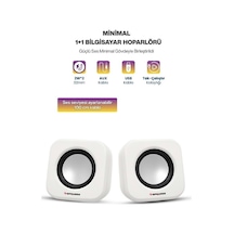 Sprange Sr-pn99 2w 2 Usb 2.0 + 3.5mm 5v Pc Bilgisayar Hoparlör Beyaz