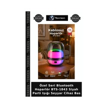 Özel Seri Bluetooth Hoparlör Bts-1843 Siyah Parti Işığı Seyyar Cihaz Bas
