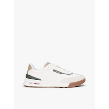 Tommy Hilfiger Fm0fm05721 Retro Runner Mix Leather Erkek Günlük Ayakkabı Beyaz