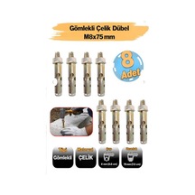 Gömlekli Çelik Dubel 10x 70 - 8 Adet