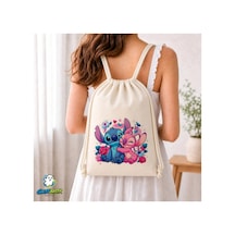 Ghostbastır Design Stitch Ve Angel Büzgülü Keten Çanta C289 Bej