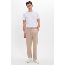 Tudors Erkek Koyu Vizon Baggy Fit Rahat Kesim Modal Kumaş Soft Doku Beli Bağcıklı Yan Cepli Eşofman Altı-46293