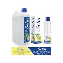 Selin 80 Derece Limon Kolonyası Bidon 900 ML + Selin 80 Derece Limon Kolonyası Pet Şişe 200 ML