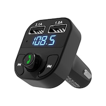 Carx8 Araç Fm Transmitter Bluetooth Çakmaklık Girişli Usb Sd Kart