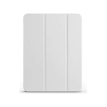 Apple İpad Tablet İle Uyumlu Tablet Kılıfı Smart Cover Uyku Modlu Standlı Arkası Sert Şeffaf Kapak Gri, İpad Pro 11 2024