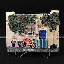 Bodrum Evi Sokak Begonvil Kabartmalı Duvar Masaüstü Pano Tablo