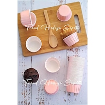 50'li Soft Pastel Pembe Muffin Cupcake Kalıbı Kek Kapsülü, Muffin Kek Kalıbı, Airfryer Uyumlu 1
