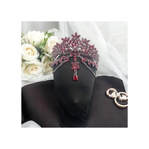 Alınlıklı Gelin,kına,nişan,söz,after,bride,party Taç Bordo - 729058635 Bordo