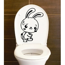 Klozet Banyo Sticker Komik Resim 6 Siyah