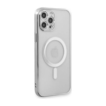 Newface Apple Apple iPhone Uyumlu  12 Pro Kılıf Magneticsafe Lazer Silikon - Gümüş