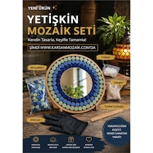 34x34cm Yuvarlak Pleksi Aynalı Yetişkin Mozaik Set - Hobi