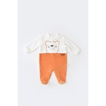 BabyCosy Baby Cosy Teddy Kadife Ayaklı Tulum - CSYK6012 - Rebebe