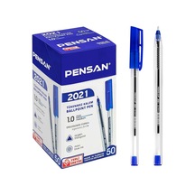Pensan Tükenmez Kalem Şeffaf Üçgen 1.0 2021 Mavi 50 Li Genel