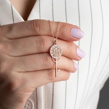 925 Ayar Rose Anahtar Gümüş Kolye