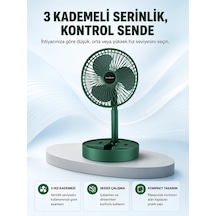 Taşınabilir Katlanabilir Mini Fan 3 Kademeli Şarj Edilebilir Yeşil