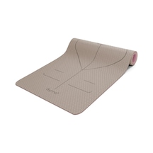 Gymo Pro Series Hizalamalı 6mm Tpe Yoga Matı Pilates Minderi 183x66mm Toprak Kahverengi