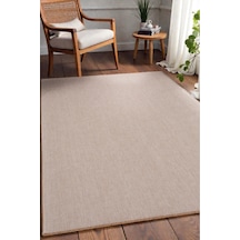 Doğal Jüt Görünümlü Düz Dokuma Kilim Açık Bej Minimal Tasarım Bej Bej