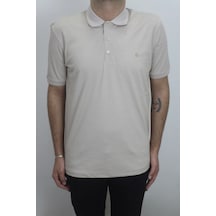 Santa Dmctekstil Erkek Düz Klasik Kesim Rahat Kalıp Polo Yaka T-shirt Krem