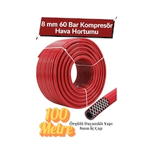 100 Metre Kompresör Hava Hortumu 8 Mm Termo Hortum Kırmızı Thermo Hortum Basınca Dayanıklı Hortum