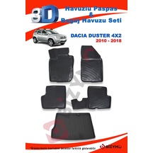 Dacia Duster 4X2 2010-2018 Paspas Ve Bagaj Havuzu Seti Siyah