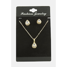 Damla Zirkon Taşlı Set Kolye-gümüş Rengi N145 Çok renkli 99349656