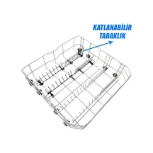 Arçelik Uyumlu Bulaşık Makinesi Alt Sepet Katlanabilir Tabaklıklı