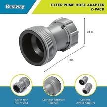 Flowclear Yer Üstü Filtre Pompası Havuz Hortumu Adaptörü, Hortum Çapı 1,5 " 38 Mm Ölçer Ve 1,25" 32 Mm Çaplı Havuz Vanalarına Bağlanır