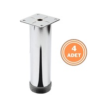 4 Adet Mobilya Ayağı Metal 15 Cm Alttan Ayarlı 42 Mm Krom Ayak
