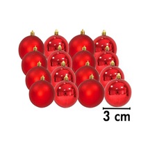 3 Cm Mat Parlak Kırmızı Top 12'li - Yılbaşı Süsü