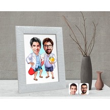 Kişiye Özel Kankalar Karikatürlü Dekoratif Çerçeve-2