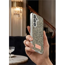 Samsung Galaxy S26 İçin Uyumlu Parlak Mozaik Taşlı Simli Tasarımlı Diamond Lüks Kapak