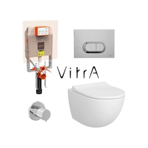 Vitra Sento Rim-ex Asma Klozet Slim Kapak 7748b003-0559, Vitra Gömme Rezervuar Set 768-1851 Beyaz