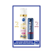 NIVEA Luminous630 Thiamidol Etkili Leke Karşıtı Gündüz Yüz Kremi 40 ML + Kırmızı Renkli Nemlendirici Dudak Bakım Kremi 4.8 G
