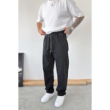 Füme Beli Lastikli Baggy Pantolon