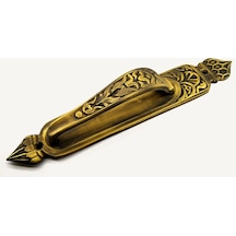 Antika Tarz Dekoratif Pirinç Kubbeli Çekme Kapı Kolu - 396x68 Mm, Antik