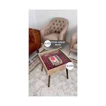 Ahsen Ahşap Fotoğraflı Anı Sehpası Ceviz2