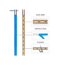 5v Beyaz Şerit Led 5mm, 120 Led/metre, 6500k, Ip20, İç Mekan, 5 Metre Paket Beyaz