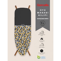 Hediyeli City Xxl Beden 60x162 Cm Ütü Masası Kılıfı Sarı-gri