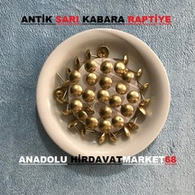 Kabara Raptiye Koltuk Çivisi Antik Sarı Düz Çapı 11 MM 1000 Adet