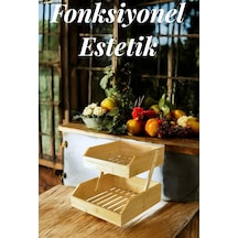 Bambu 2 Katlı Meyvelik - Bambu Katlı Sunumluk