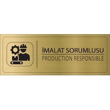 Mayeka İmalat Sorumlusu İsimlik Altın Metal Kapı İsimliği Levhası Yönlendirme Tabelası