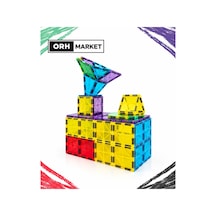 ORH Market 110 Parça 7.5 Cm Büyük Boy Manyetik Blok Seti Güçlü Mıknatıslı Zeka Geliştirici Eğitici Oyuncak
